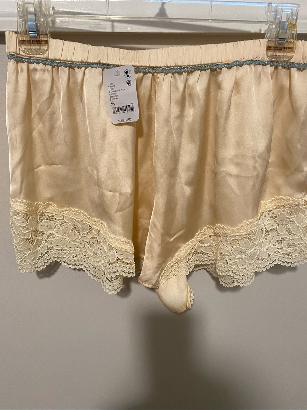 FP Silky Cream Lace-Trim Sleep Shorts Champagne Pearl